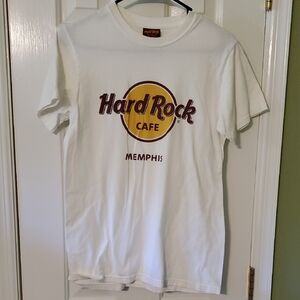 Hard Rock Cafe White Short Sleeve Tee Memphis
